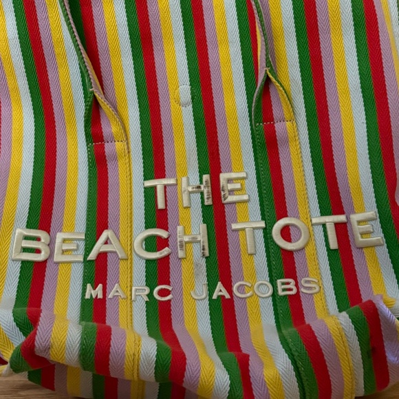 MARC JACOBS THE STRIPED JACQUARD BEACH TOTE HANDBAG - Picture 2 of 6